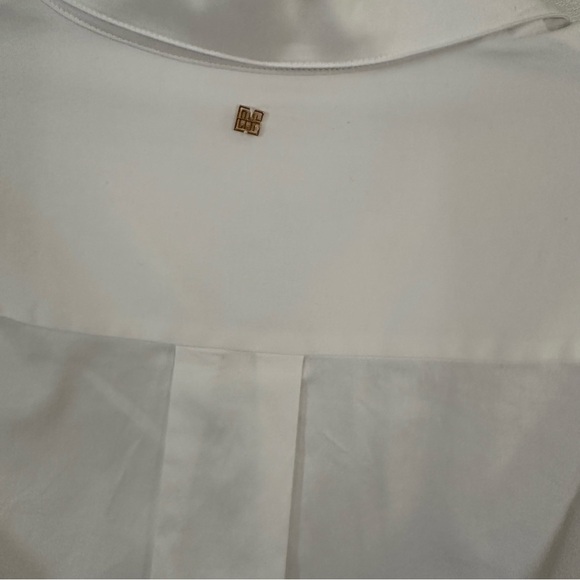 White 3/4 Sleeve Button Down Shirt with Pleated Design - Picture 14 of 16